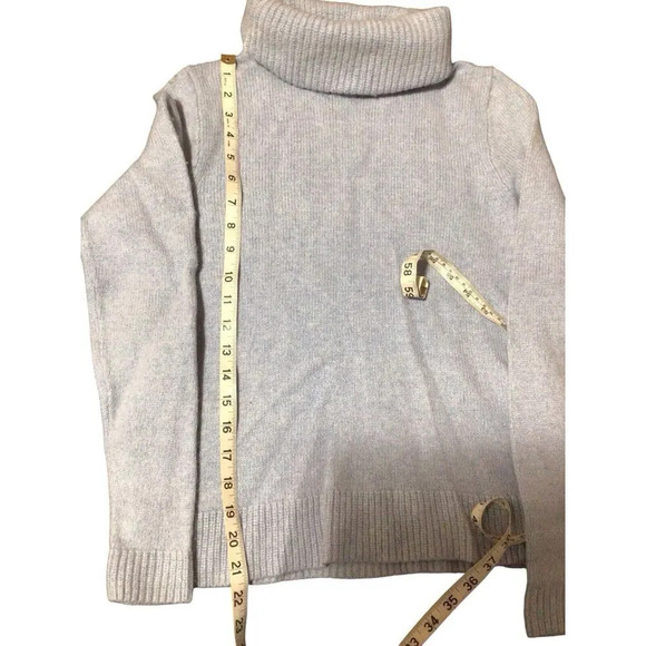 Wool Sweater Women Size Small Blue Knit Turtleneck Merino Light Jumper J CREW - Picture 3 of 7